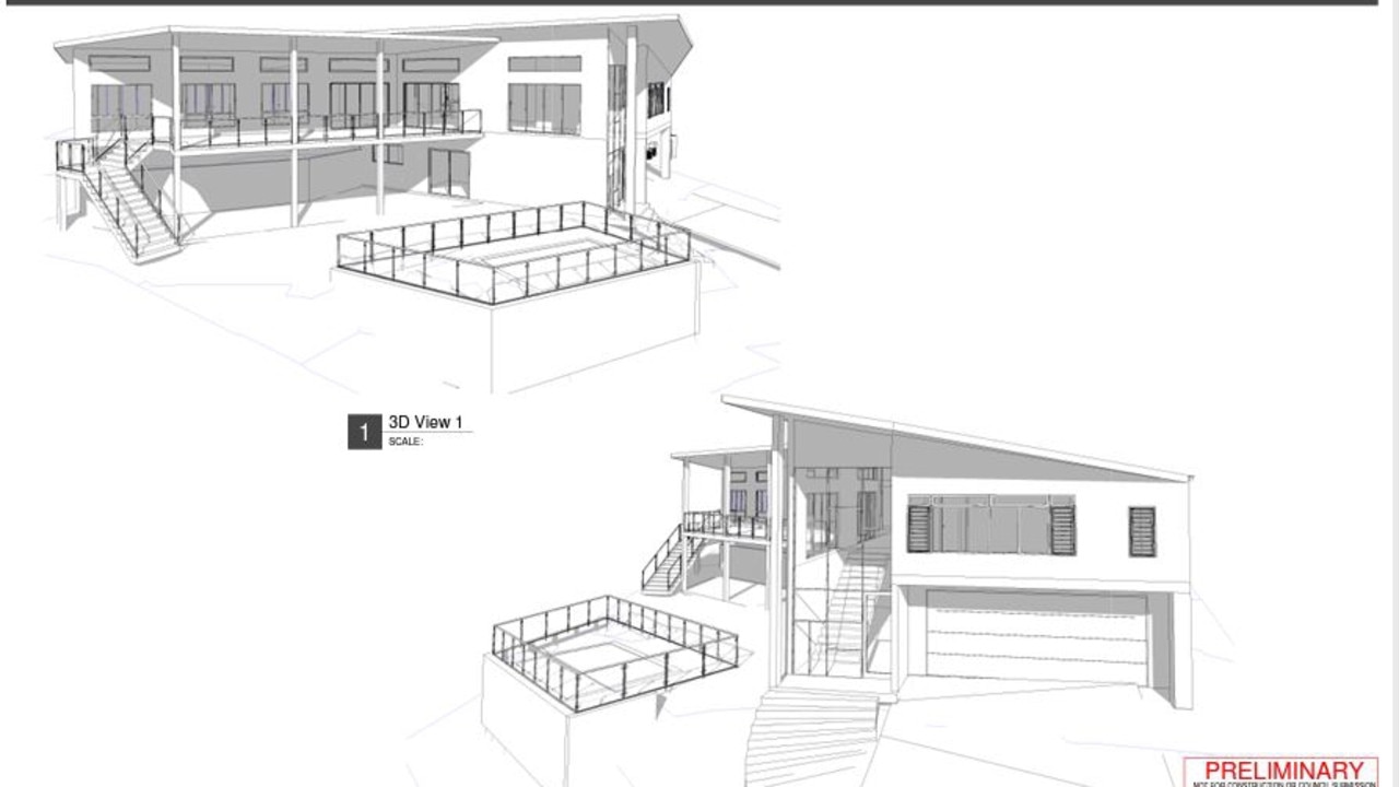 Designs by CEADS for 9 Fraser Crescent, Pacific Heights featuring glass walls at the front and a swimming pool.