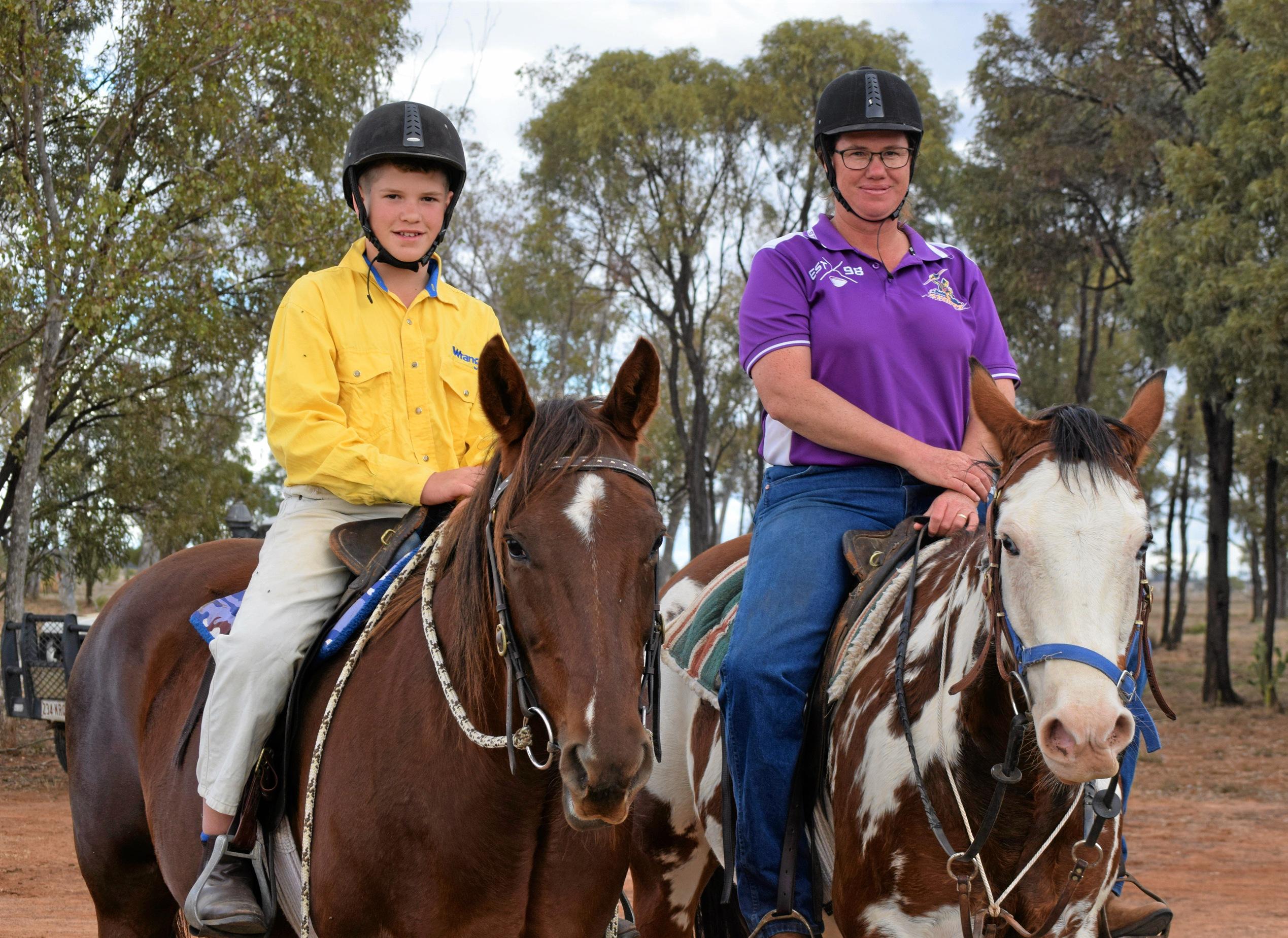 Rory Peters on Diamond and Jo Peters on Pinto at the Hannaford Gymkhana and Fete. Picture: Kate McCormack