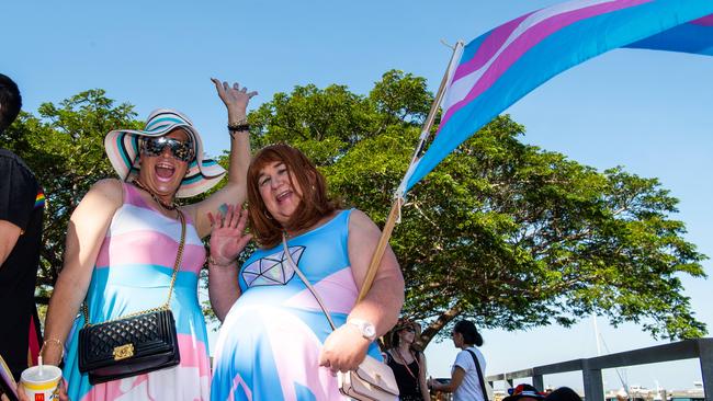 Emily wells and Robbie larkins as Pride Parade takes off in Darwin City, 2024. Picture: Pema Tamang Pakhrin