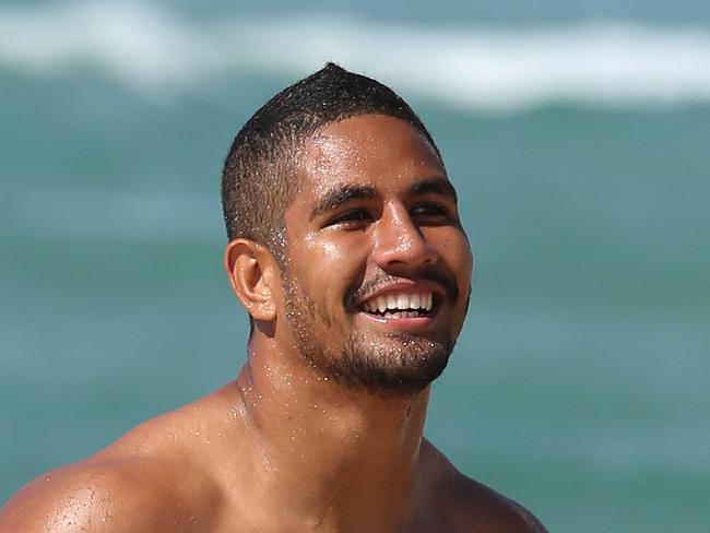 Gold Coast Titans' recovery at Nobby's Beach.Nene Macdonald leaves the water.. Picture Glenn Hampson