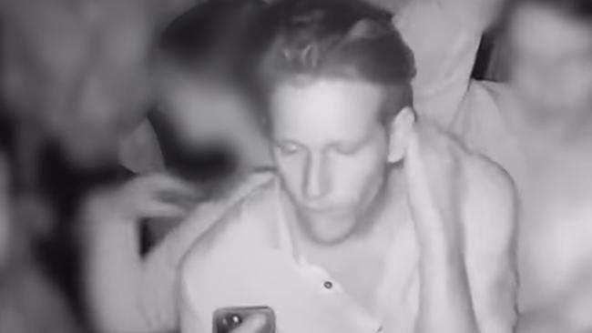 Alleged CCTV of Ralph MacIntosh on December 17 at Loverboy. Pictures: Instagram