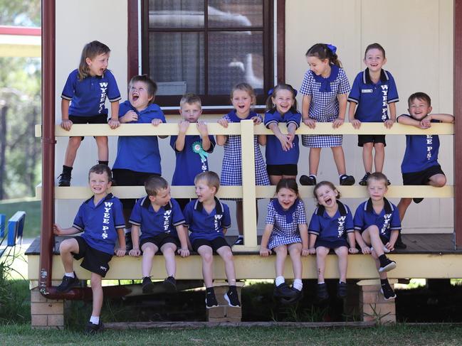 Having a laugh with KJ at Wyee Public School. Picture: Sue Graham