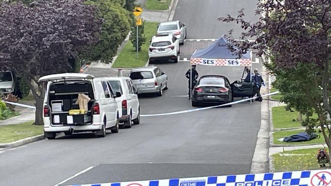 Police at the scene of a man's death in Doncaster.