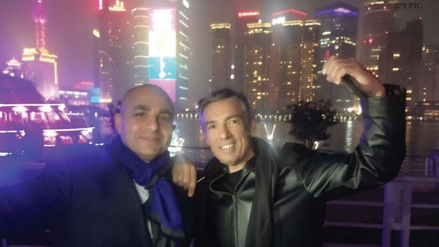 Joseph Chidiac and city of Canada Bay Mayor Angelo Tsirekas in China. Picture: ICAC