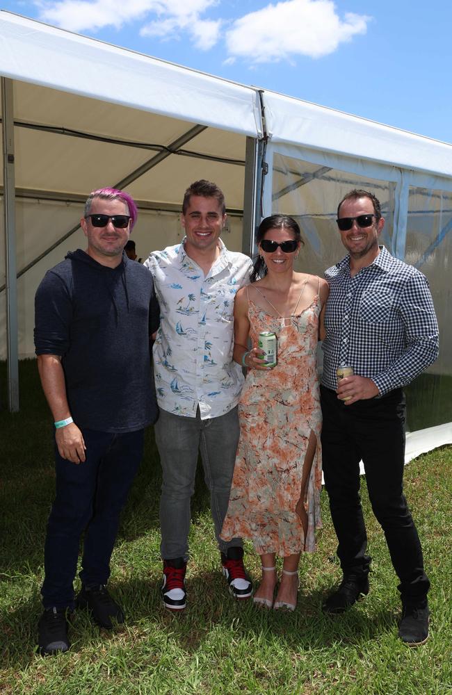 MELBOURNE, AUSTRALIA – DECEMBER 8 2024 Greg, Sarah, Lliam and Andrew attend the Werribee Cup in Werribee on December 8th, 2024. Picture: Brendan Beckett