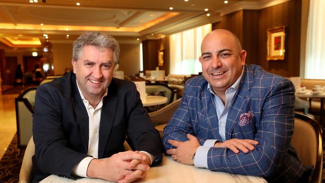 EML’s CEO Tom Cregan and head of sales Richard Anderson. Picture: David Geraghty, The Australian.