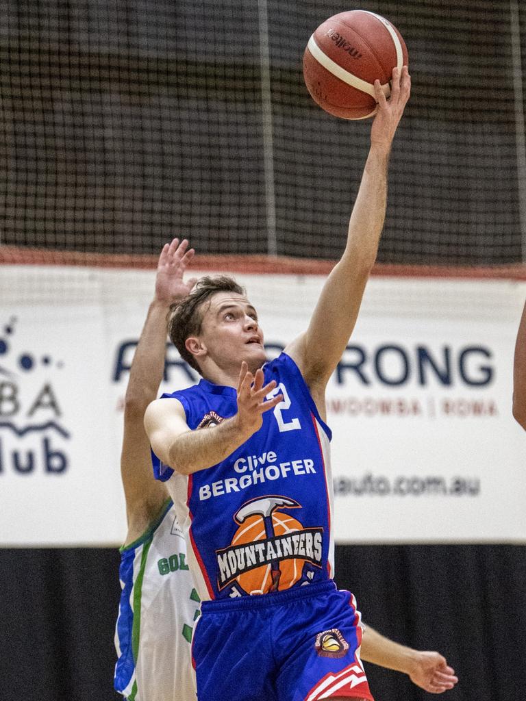 David Werth, Mountaineers. QSL basketball mens, Mountaineers vs Gold Coast Rollers. Friday, June 18, 2021. Picture: Nev Madsen.