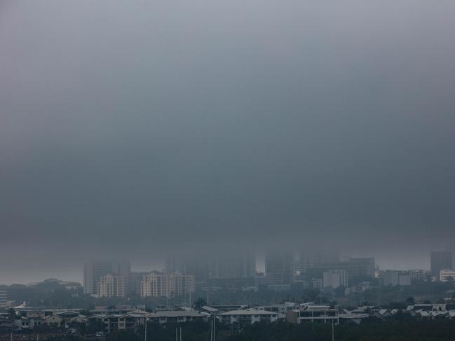 Darwin was blanketed in a "Pea Souper " on Saturday morning Picture: Glenn Campbell