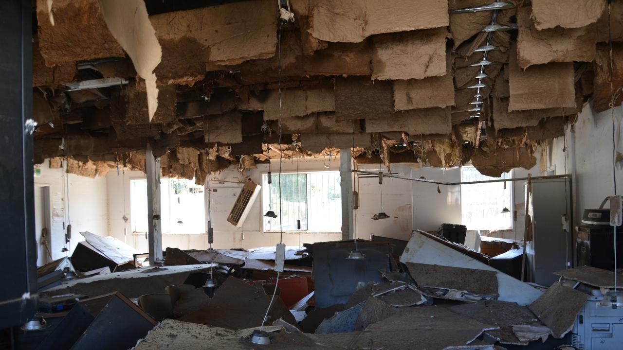 The interior of a Wujal Wujal Aboriginal Shire Council building following the flood which peaked on December 17, 2023. Picture: Bronwyn Farr