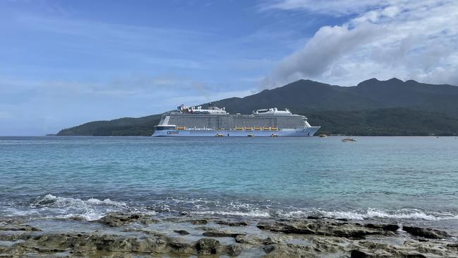 Cruising the South Pacific, Quantum of the Seas in port at Mystery Island, Vanautu. Picture: Jeni Faulkner