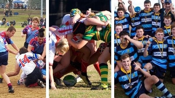 Junior rugby players at state championships.