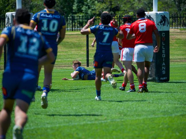 Parramatta scores in the Harold Matthews Cup. Picture: Thomas Lisson