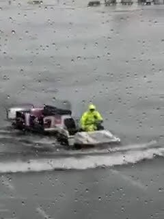 Videos showed flooding on the tarmac. Picture: X / @Aknc35624923