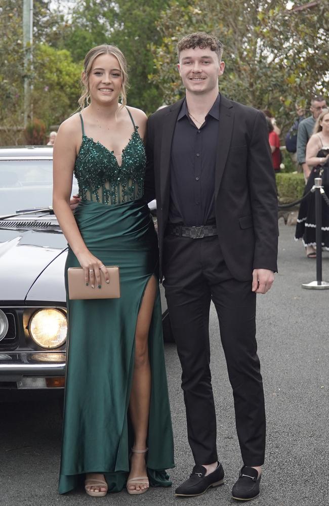 Students arriving in style for the 2024 Glasshouse Christian College formal at Flaxton Gardens.