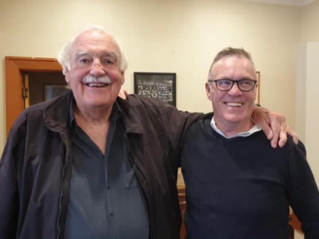 Shaw pictured with former Carlton great Percy Jones.