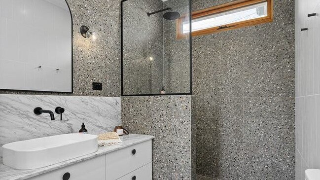 The stunning terrazzo feature in a home in Birkenhead that set a new price record for the area on the weekend. Picture: Supplied (Source: CoreLogic)