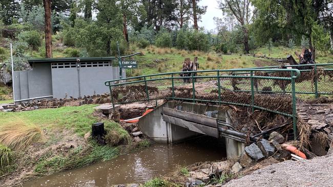 The aftermath of the Boxing Day flash flooding at the Buchan Caves Reserve. Picture: Parks Victoria