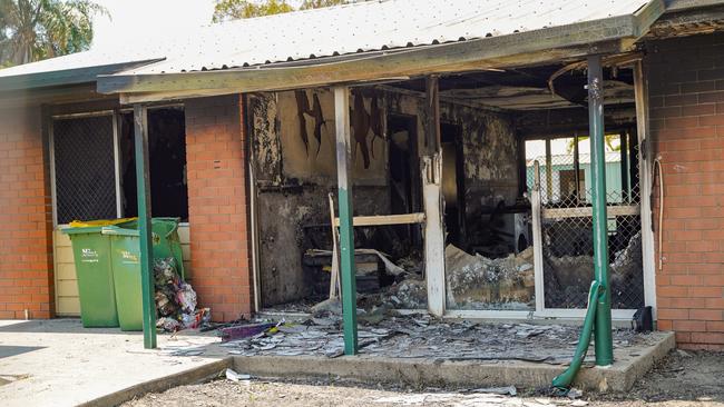 Kate Ludkin’s home in South Mackay was completely destroyed by fire but she says she is grateful none of her five daughters were home at the time. She recalled seeing the Christmas tree go ‘whoosh’ and disappear within five seconds of catching on fire. Picture: Heidi Petith