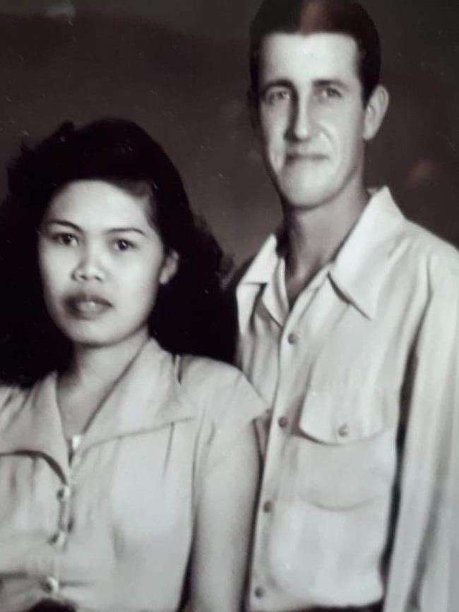 Emma and husband George after their wedding in 1950.