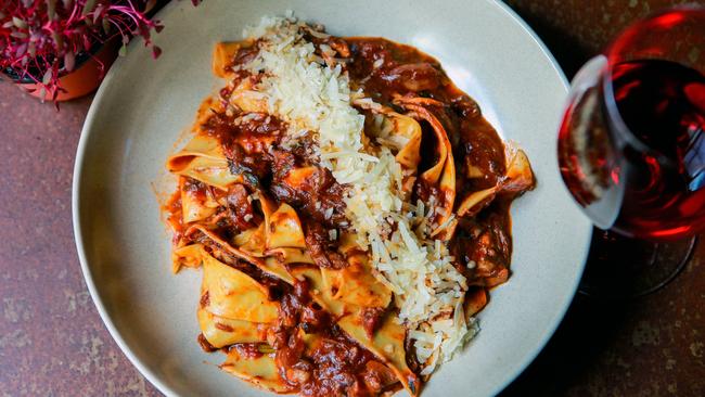 MV Pasta Bar &amp; Liquor’s duck ragu. Picture: Markham Lane