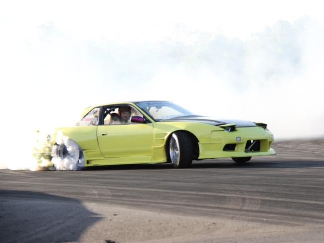 Tyler Walker of Rockhampton competes in his LS3 V8 powered Nissan Silvia at Gladstone Motorsports Club's drift event on July 11. Picture: Rodney Stevens