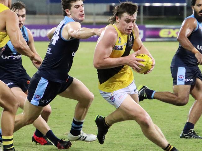 Dom Brew has made a big impression for reigning premiers Nightcliff. Picture Felicity Elliott AFLNT Media