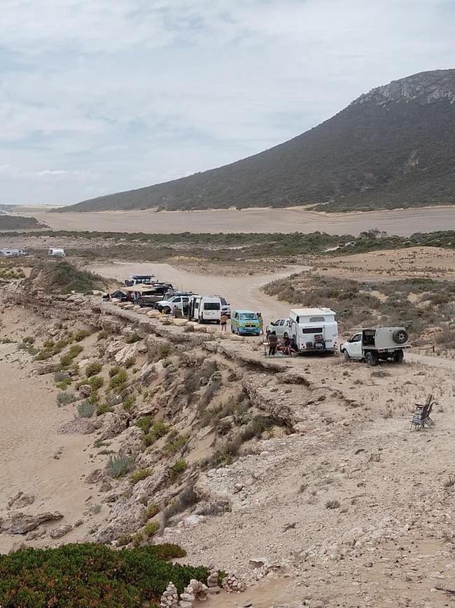 An influx of campers at Greenly Beach, near Port Lincoln in 2021. Picture: Murray Kelsh