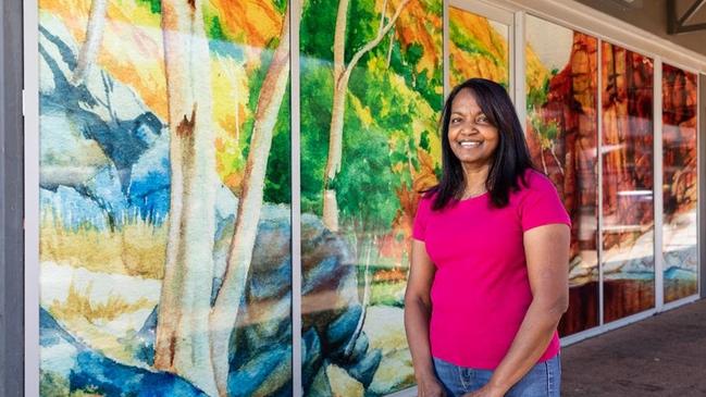 Artist Cecilia Price with her work. Picture: EMMA MURRAY