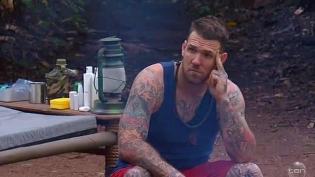 Brownload medalist Dane Swan on I'm a Celebrity Get Me Out of Here. Picture: Channel 10