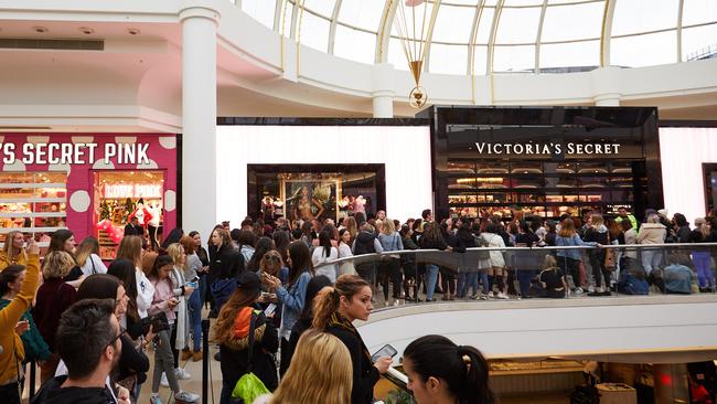 Crowds gather at Australia's first Victoria's Secret store, which opened today at Chadstone Shopping Centre. Picture: Supplied by Victoria’s Secret