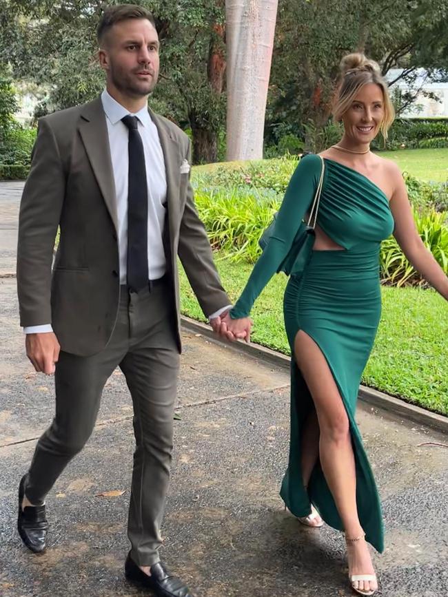 Beau and Kara Ryan walked hand-in-hand as they arrived at the multimillion-dollar mansion. Picture: Instagram