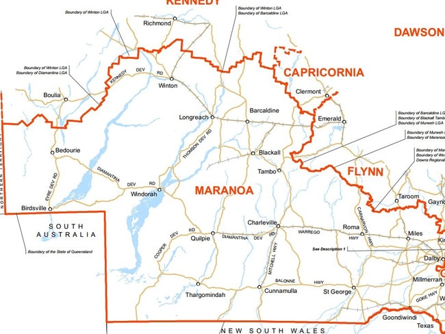 Map of electorate of Maranoa.Photo Contributed