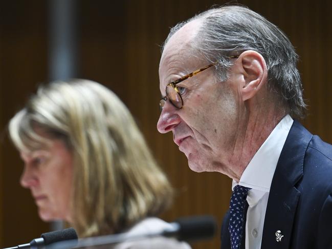 CANBERRA, Australia - NewsWire Photos - August 30, 2024: Australia and New Zealand Banking Group, Chief Executive Officer and Executive Director Shayne Elliott appears before the House Standing Committee on Economics at Parliament House in Canberra. Picture: NewsWire / Martin Ollman