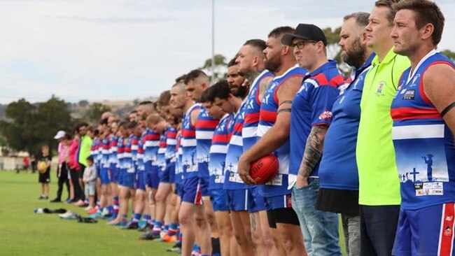 Central United don special guernseys for their Anzac Day clash against Rosewater. Picture: Lisa Wright