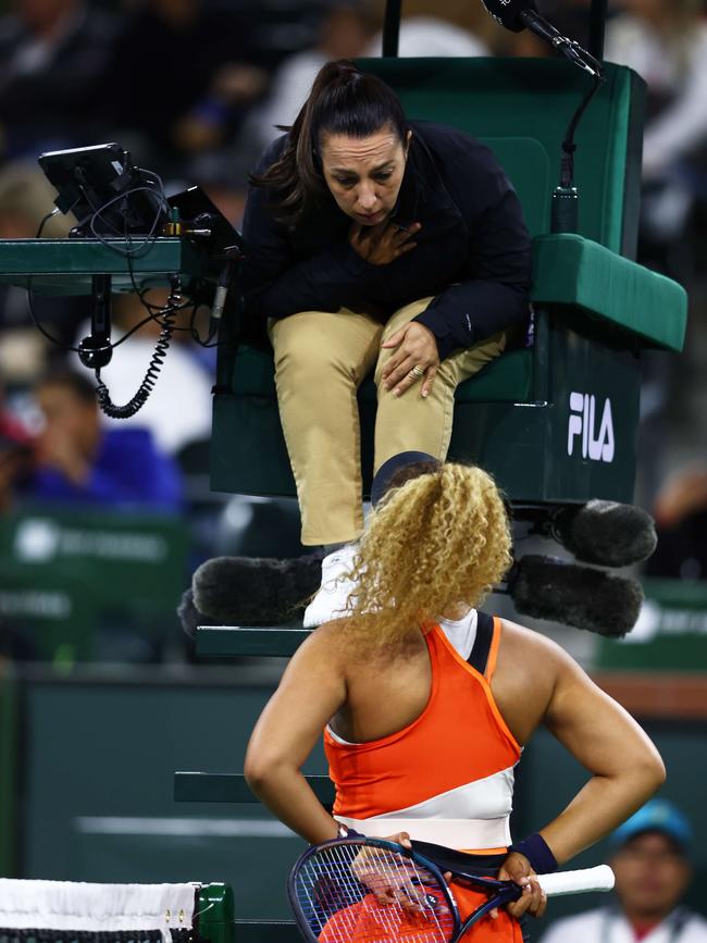 There was nothing the chair umpire could do. Photo: Clive Brunskill/Getty Images/AFP