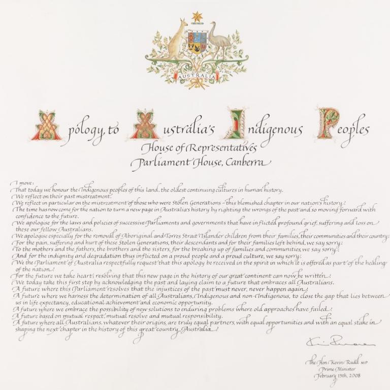 Prime Minister Kevin Rudd’s 2008 apology.