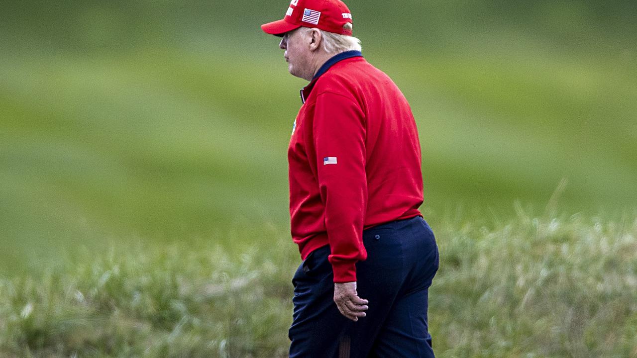 Donald Trump at his Virginia golf course today. Picture: Tasos Katopodis/Getty Images