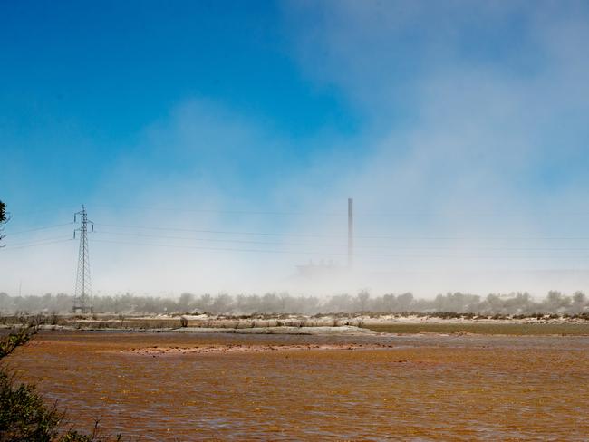 The ash is blown into the sky. Picture: Matt Turner