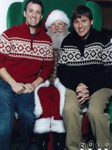 2010 ... Getting in to the festive spirit with their matching holiday sweaters. Picture: Martin Gray 