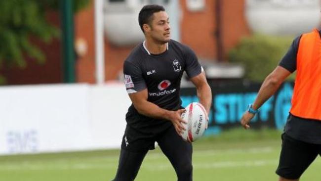 Jarryd Hayne trains with Fiji ahead of the HSBC London Sevens Series. Picture: Martin Seras Lima