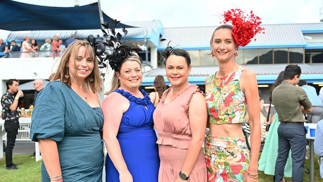 Leah Slade, Carlie Trewern, Ellie Rundle and Michelle Lee Long at the Cairns Cup on Saturday. Photo by Emily Barker