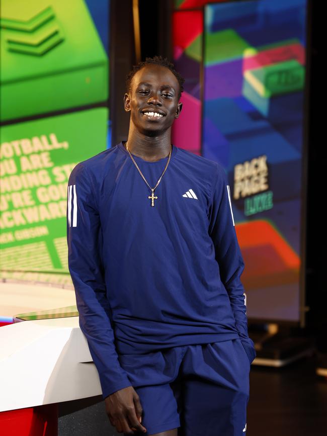 Sprinter Gout Gout at Fox Sports in Artarmon. Picture: Jonathan Ng