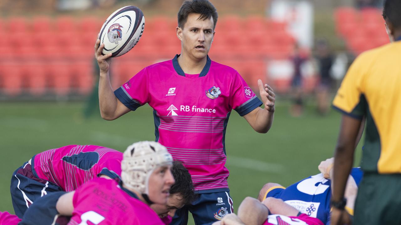 Trent Kiley of Toowoomba Bears against Dalby Wheatman in Downs Rugby A grade Risdon Cup round 11 rugby union at Toowoomba Sports Ground, Saturday, July 13, 2024. Picture: Kevin Farmer