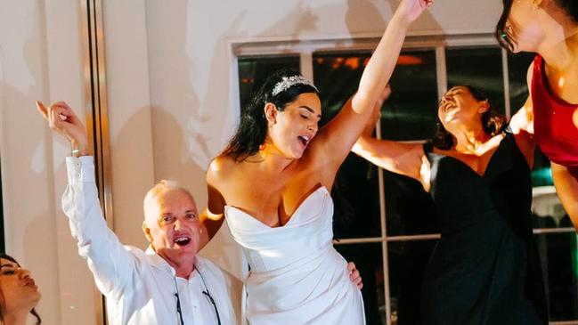 Tayla Brailey (centre) at her wedding, months before the charges were laid. Picture: Instagram
