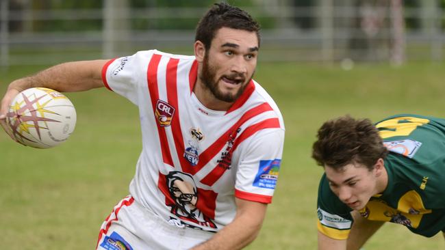 South Grafton Rebels came up against Orara Valley at McKittrick Park South Grafton on Sunday. Rebel Jay Melrose with the ball during the match. Photo Debrah Novak / The Daily Examiner