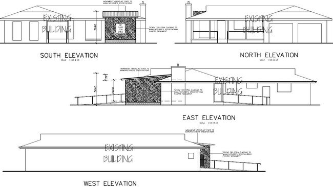 Elevation sketches for the Wingham Eyecare proposal.