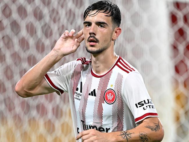 Western Sydney’s Nicolas Milanovic is set to move to Scottish club Aberdeen. Picture: Bradley Kanaris/Getty Images
