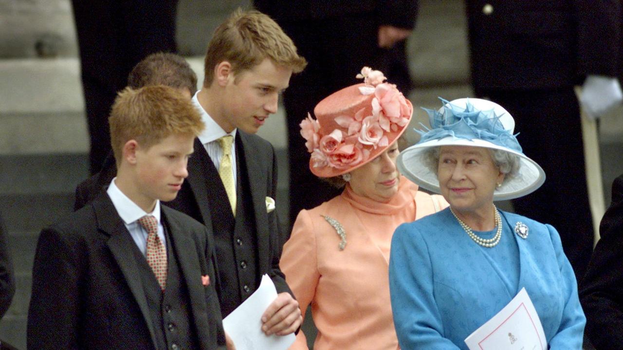 Queen Elizabeth with Harry and William in 2000. Picture: AFP