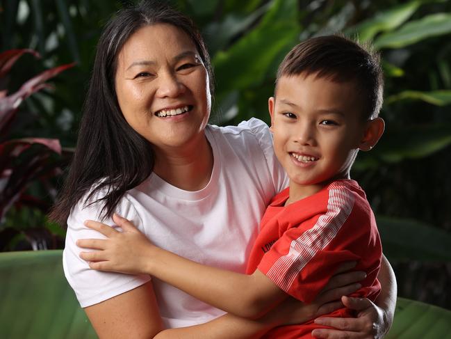 Ella Luong with her seven-year-old son Lucas, ended up in the Paediatric Intensive Care Unit (PICU) at Queensland ChildrenÃs Hospital after suffering a rare reaction to medication. Picture: Liam Kidston