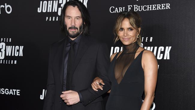 Keanu Reeves, left, and Halle Berry at the world premiere of <i>John Wick: Chapter 3 — Parabellum</i> in New York last week. Picture: Evan Agostini/Invision/AP